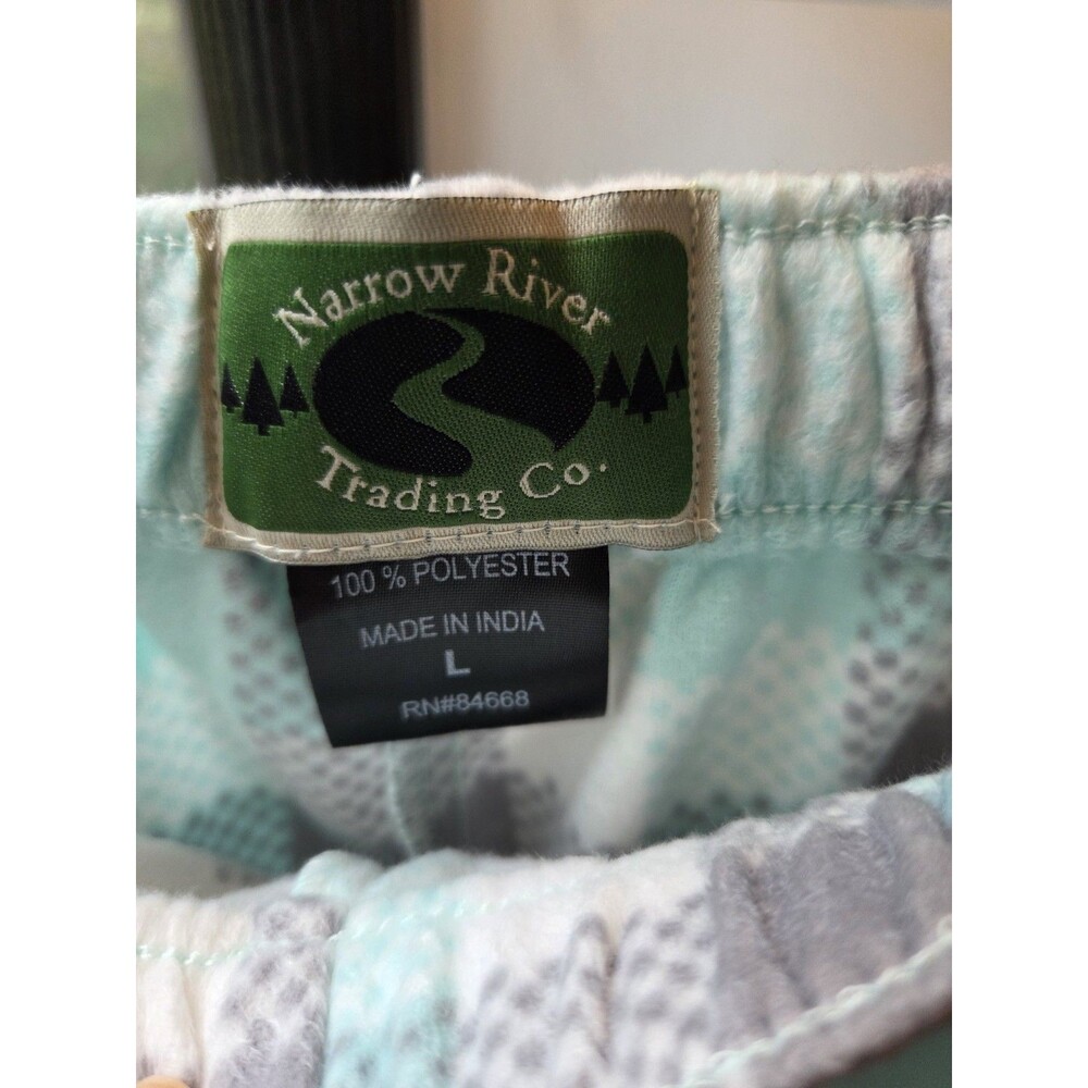 Narrow River Trading Co. Women's Fleece Pants w/ Pockets, Blue/Gray Plaid, Lge - Picture 3 of 7
